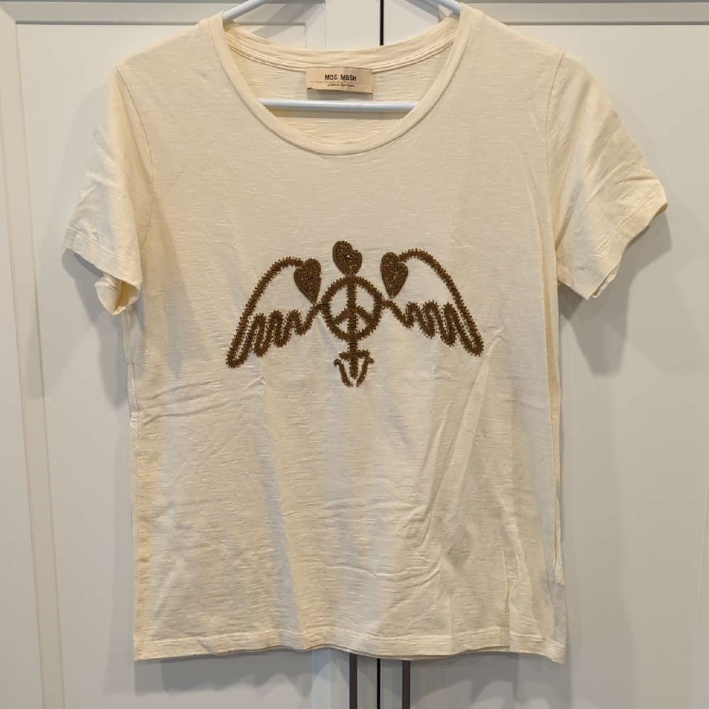 MosMosh Cream Relaxed Graphic Tee